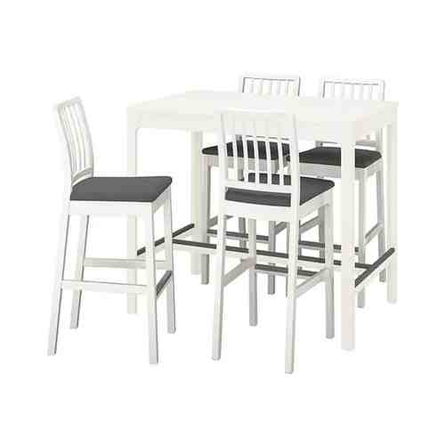 Барн стол+4 барн стула, белый/Хакебу темно-серый, 120 см EKEDALEN ЭКЕДАЛЕН / EKEDALEN ЭКЕДАЛЕН арт. 99429494