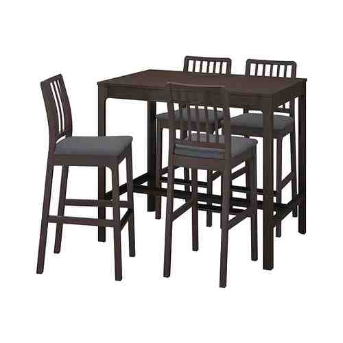 Барн стол+4 барн стула, темно-коричневый/Хакебу темно-серый, 120 см EKEDALEN ЭКЕДАЛЕН / EKEDALEN ЭКЕДАЛЕН арт. 9429511