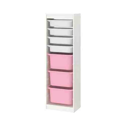 Комбинация д/хранения+контейнеры, белый/белый розовый, 46x145 см TROFAST ТРУФАСТ арт. 39335907