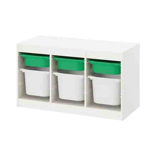 Комбинация д/хранения+контейнеры, белый зеленый/белый, 99x44x56 см TROFAST ТРУФАСТ арт. 59335534