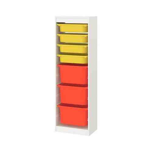 Комбинация д/хранения+контейнеры, белый/желтый оранжевый, 46x145 см TROFAST ТРУФАСТ арт. 79335934