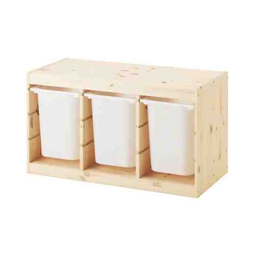Комбинация д/хранения+контейнеры, светлая беленая сосна/белый, 93x44x52 см TROFAST ТРУФАСТ арт. 69222386