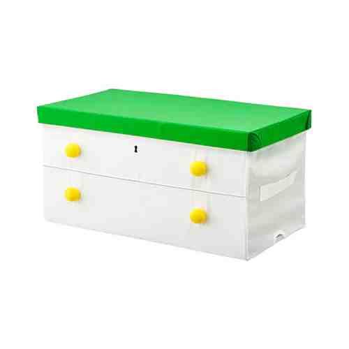 Коробка с крышкой, зеленый/белый, 79x42x41 см FLYTTBAR ФЛЮТТБАР арт. 80365982