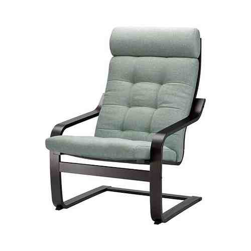 Кресло, черно-коричневый/Гуннаред светло-зеленый POÄNG ПОЭНГ арт. 49437222