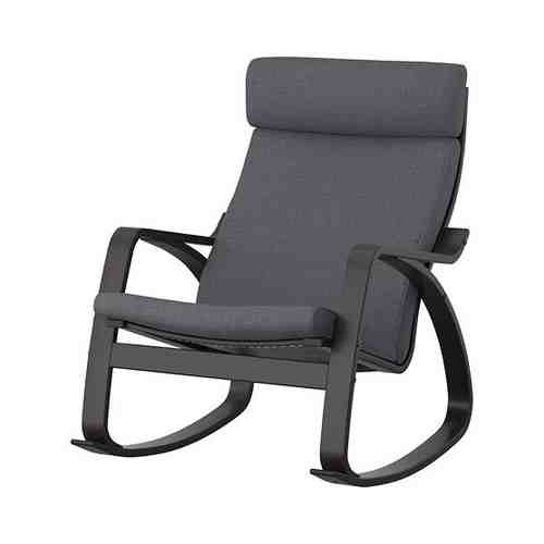 Кресло-качалка, черно-коричневый/Шифтебу темно-серый POÄNG ПОЭНГ арт. 29398783