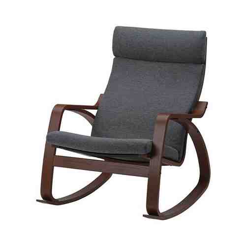 Кресло-качалка, коричневый/Хили темно-серый POÄNG ПОЭНГ арт. 99398789