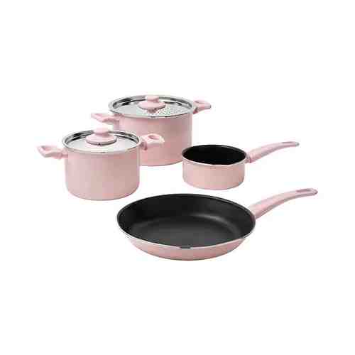 Набор кухонной посуды, 6 предм., светло-розовый HEMLAGAD ХЕМЛАГАД арт. 40497847