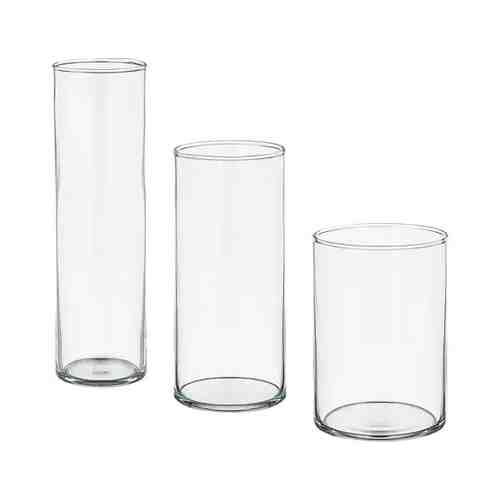 Набор ваз,3 штуки, прозрачное стекло CYLINDER ЦИЛИНДР арт. 50377514