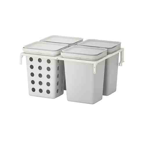 Решение для сортировки мусора, для кухонных ящиков МЕТОД вентилируемый/светло-серый, 40 л HÅLLBAR ХОЛЛБАР арт. 89308925