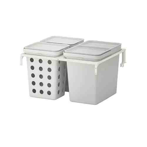 Решение для сортировки мусора, для кухонных ящиков МЕТОД вентилируемый/светло-серый, 42 л HÅLLBAR ХОЛЛБАР арт. 39308838