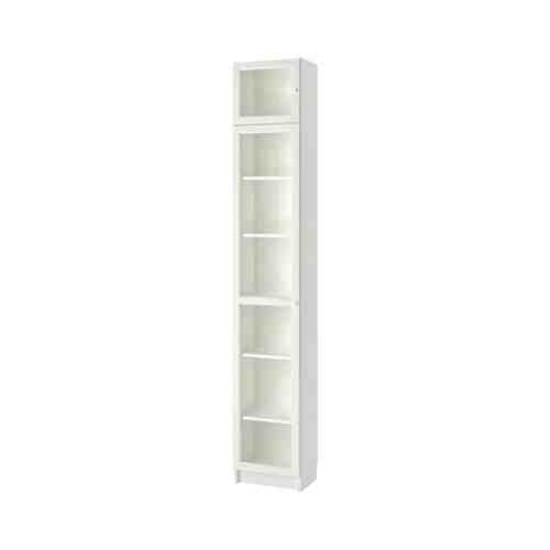Шкаф книжный со стеклянной дверью, белый/стекло, 40x30x237 см BILLY БИЛЛИ / OXBERG ОКСБЕРГ арт. 59287444