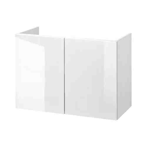 Шкаф под раковину с 2 дверцами, глянцевый/белый, 80x40x60 см FISKÅN ФИСКОН арт. 90499368
