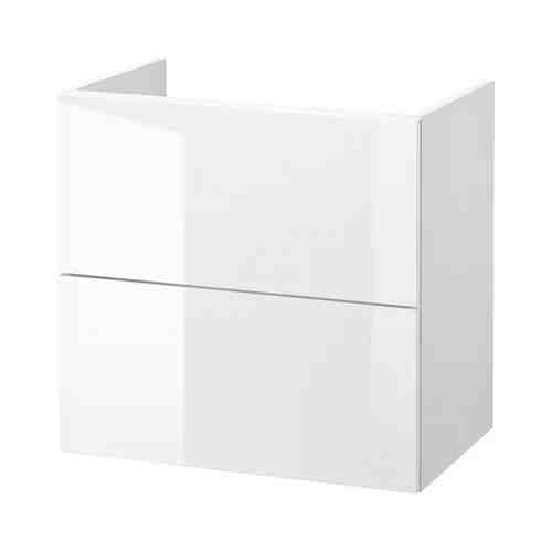 Шкаф под раковину с 2 ящиками, глянцевый/белый, 60x40x60 см FISKÅN ФИСКОН арт. 30499371