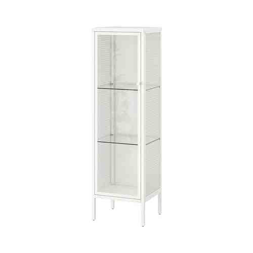 Шкаф со стеклянными дверцами, металлический/белый, 34x30x116 см BAGGEBO БАГГЕБО арт. 90502993