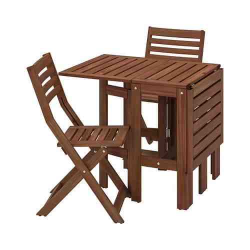 Стол+2 складных стула,д/сада, коричневая морилка ÄPPLARÖ ЭПЛАРО арт. 19326541