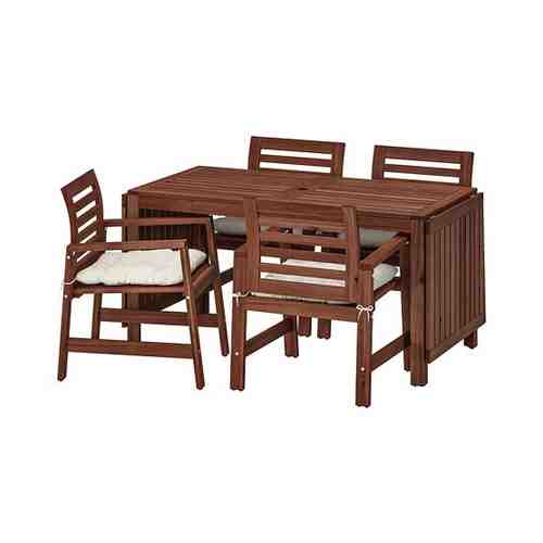 Стол+4 кресла, д/сада, коричневая морилка/Куддарна бежевый ÄPPLARÖ ЭПЛАРО арт. 39289415