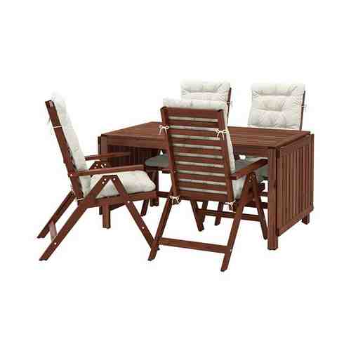 Стол+4 кресла, д/сада, коричневая морилка/Куддарна бежевый ÄPPLARÖ ЭПЛАРО арт. 49289702