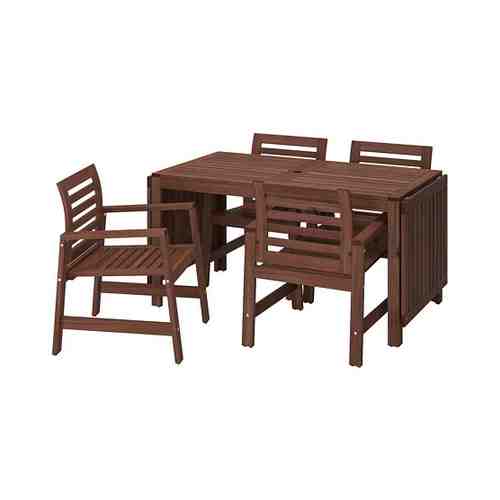 Стол+4 кресла, д/сада, коричневая морилка ÄPPLARÖ ЭПЛАРО арт. 69228939