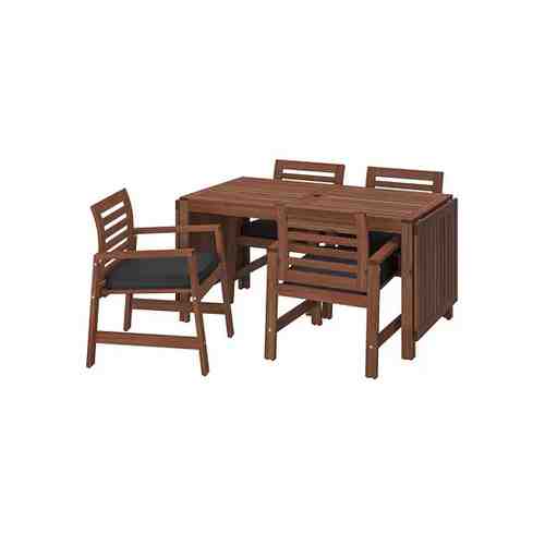 Стол+4 кресла, д/сада, коричневая морилка/ЙЭРПОН/дувхольмен антрацит ÄPPLARÖ ЭПЛАРО арт. 19326112