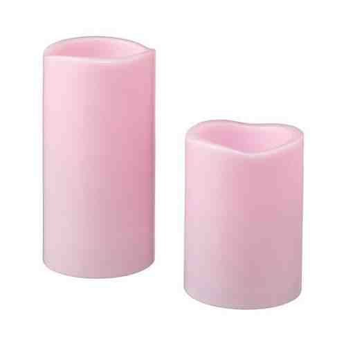 Светодиодная формовая свеча, 2 шт., с батарейным питанием розовый GODAFTON ГОДАФТОН арт. 20377704