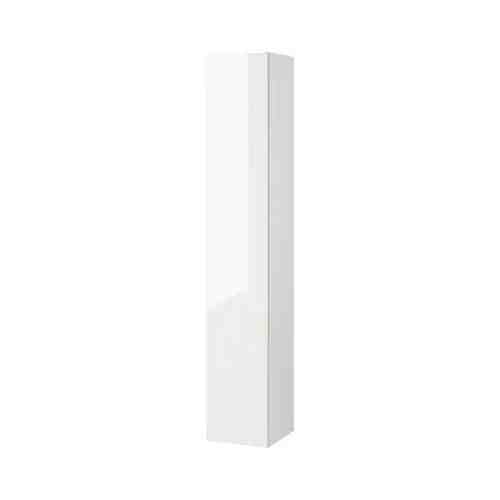 Высокий шкаф с дверцей, глянцевый/белый, 30x30x180 см FISKÅN ФИСКОН арт. 80499364