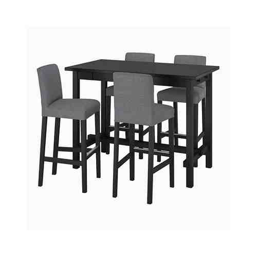Барн стол+4 барн стула, черный/Гуннаред классический серый NORDVIKEN НОРДВИКЕН / BERGMUND БЕРГМУНД арт. 39408908