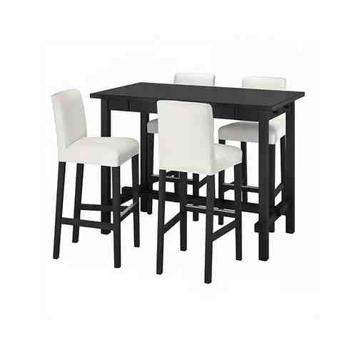 Барн стол+4 барн стула, черный/Инсерос белый/черный NORDVIKEN НОРДВИКЕН / BERGMUND БЕРГМУНД арт. 29408904