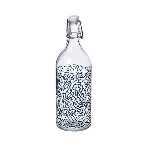 Бутылка с пробкой, с рисунком/синий, 1 л KORKEN КОРКЕН арт. 20515418