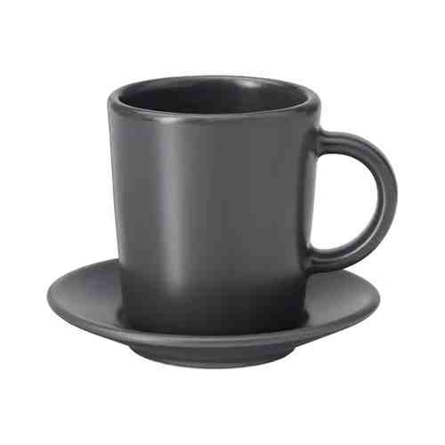 Чашка для кофе эспрессо с блюдцем, темно-серый, 9 сл DINERA ДИНЕРА арт. 40429641