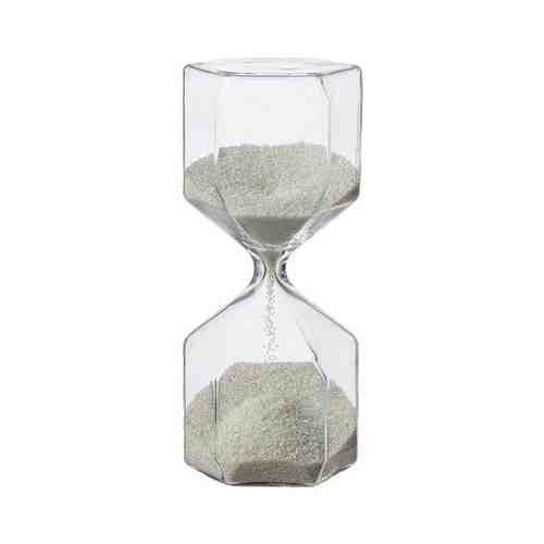Декоративные песочные часы, прозрачное стекло/белый, 16 см TILLSYN ТИЛЛСЮН арт. 30497838