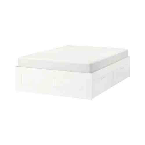 Каркас кровати с ящиками, белый, 140x200 см BRIMNES БРИМНЭС арт. 79210726