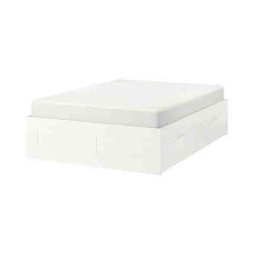 Каркас кровати с ящиками, белый/Лонсет, 160x200 см BRIMNES БРИМНЭС арт. 9210739