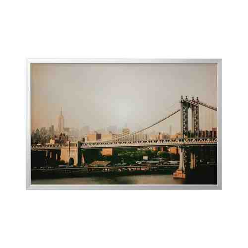 Картина с рамой, Манхэттенский мост/цвет алюминия, 118x78 см BJÖRKSTA БЬЁРКСТА арт. 89384636