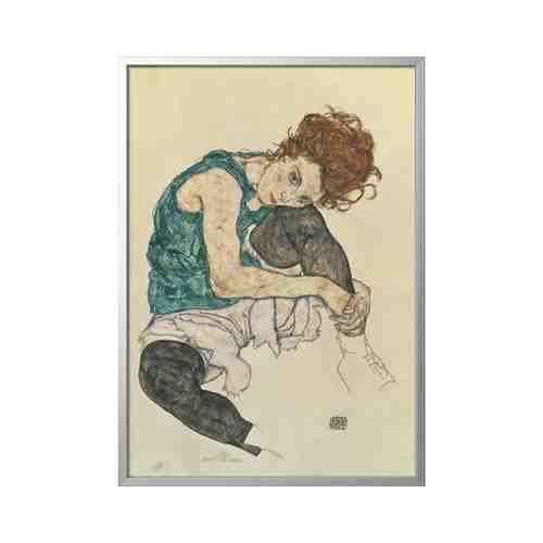Картина с рамой, Сидящая женщина с согнутым коленом/цвет алюминия, 78x118 см BJÖRKSTA БЬЁРКСТА арт. 59384751