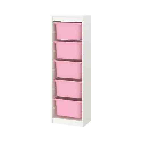 Комбинация д/хранения+контейнеры, белый/розовый, 46x30x145 см TROFAST ТРУФАСТ арт. 69335897