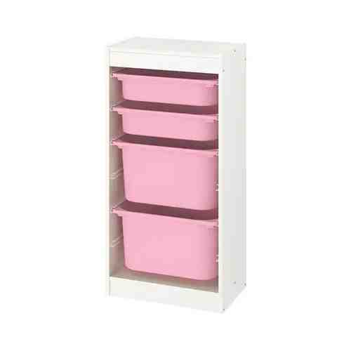 Комбинация д/хранения+контейнеры, белый/розовый, 46x30x94 см TROFAST ТРУФАСТ арт. 49338378