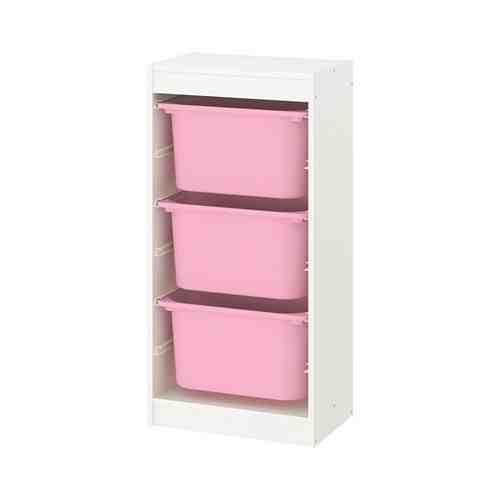 Комбинация д/хранения+контейнеры, белый/розовый, 46x30x94 см TROFAST ТРУФАСТ арт. 9335980