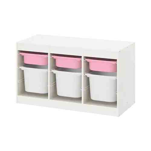 Комбинация д/хранения+контейнеры, белый розовый/белый, 99x44x56 см TROFAST ТРУФАСТ арт. 79331610