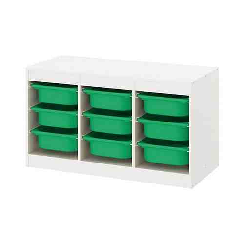 Комбинация д/хранения+контейнеры, белый/зеленый, 99x44x56 см TROFAST ТРУФАСТ арт. 19331571