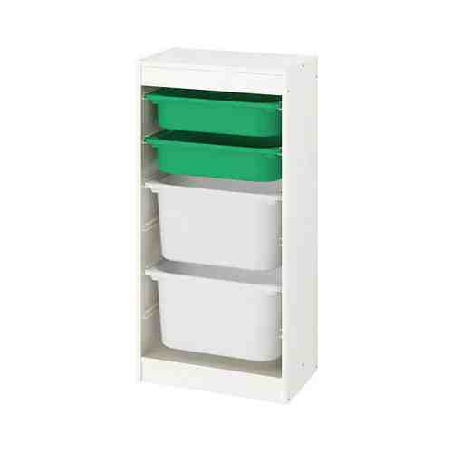 Комбинация д/хранения+контейнеры, белый/зеленый белый, 46x30x94 см TROFAST ТРУФАСТ арт. 19337634