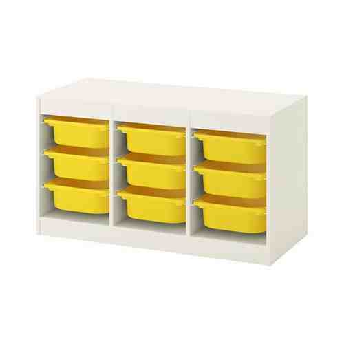 Комбинация д/хранения+контейнеры, белый/желтый, 99x44x56 см TROFAST ТРУФАСТ арт. 49222194