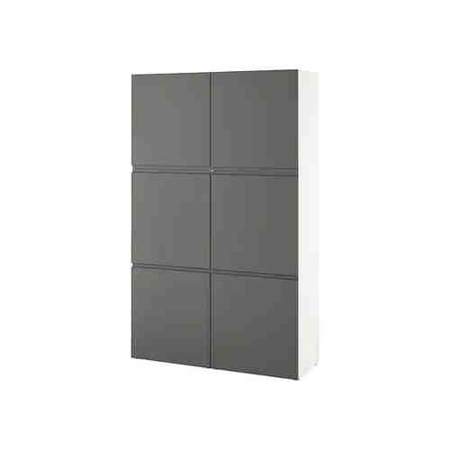Комбинация для хранения с дверцами, белый/вэстервикен темно-серый, 120x42x193 см BESTÅ БЕСТО арт. 99435796