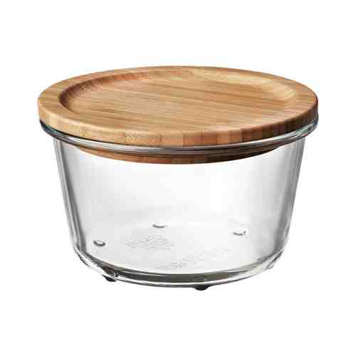 Контейнер для продуктов с крышкой, круглой формы стекло/бамбук, 600 мл IKEA 365+ ИКЕА/365+ арт. 9269089