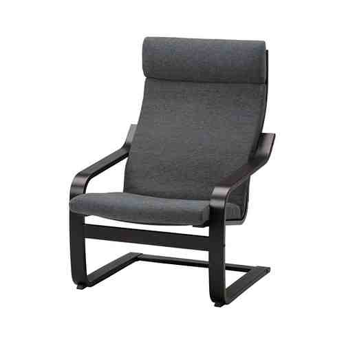Кресло, черно-коричневый/Хили темно-серый POÄNG ПОЭНГ арт. 19319381