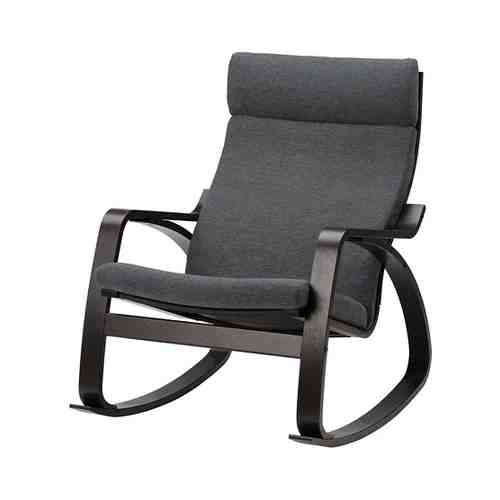 Кресло-качалка, черно-коричневый/Хили темно-серый POÄNG ПОЭНГ арт. 29398778