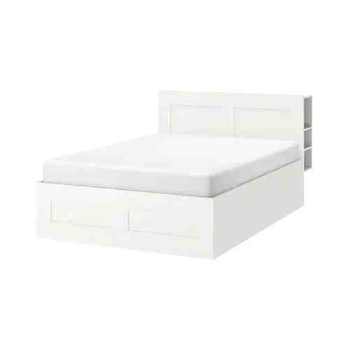 Кровать с подъемным механизмом, белый, 140x200 см BRIMNES БРИМНЭС арт. 59398890
