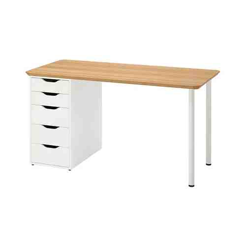 Письменный стол, бамбук/белый, 140x65 см ANFALLARE АНФАЛЛАРЕ / ALEX АЛЕКС арт. 19417744