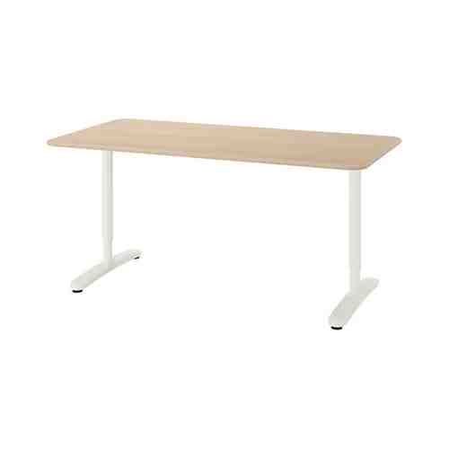 Письменный стол, дубовый шпон, беленый/белый, 160x80 см BEKANT БЕКАНТ арт. 99282680