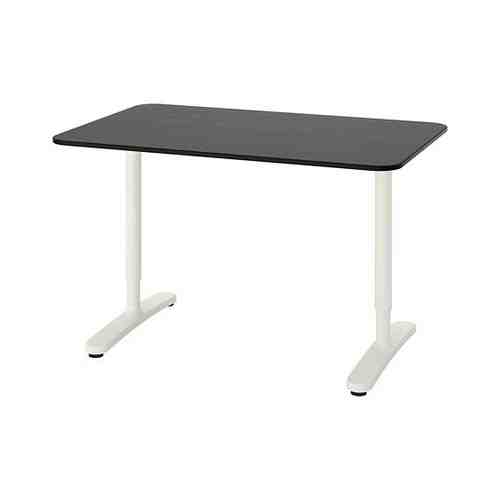 Письменный стол, ясеневый шпон/черная морилка/белый, 120x80 см BEKANT БЕКАНТ арт. 49282588