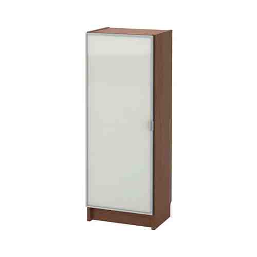 Шкаф книжный со стеклянной дверью, коричневый ясеневый шпон/стекло, 40x30x106 см BILLY БИЛЛИ / MORLIDEN МОРЛИДЕН арт. 59287378